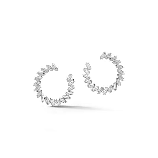 DRD Sadie Pearl Baguette Wrap Earrings
