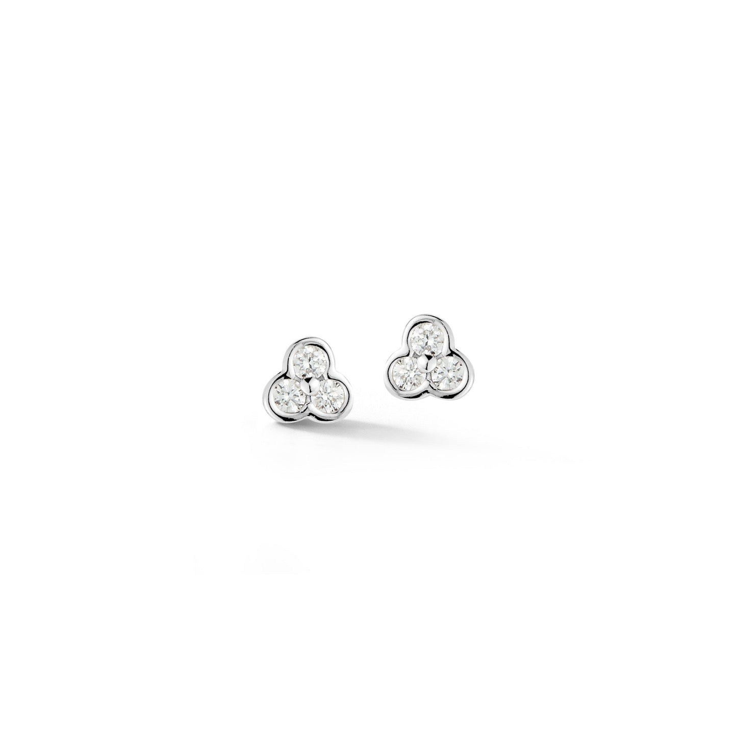 Bezel Diamond Trio Stud Earrings
