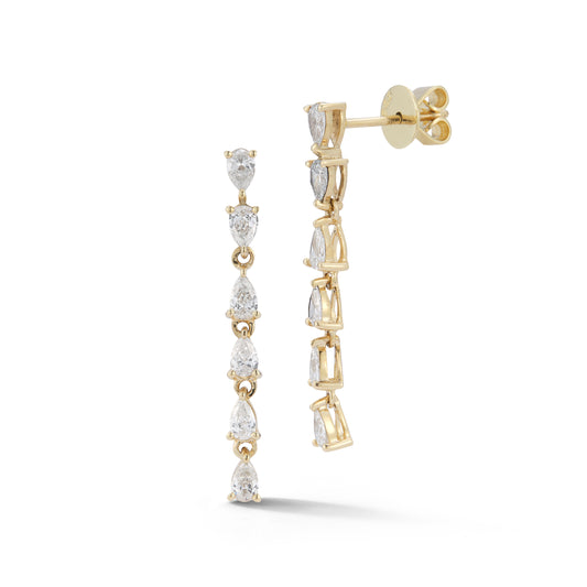 DRD Ava Bea Vertical Pear Drop Stud Earrings
