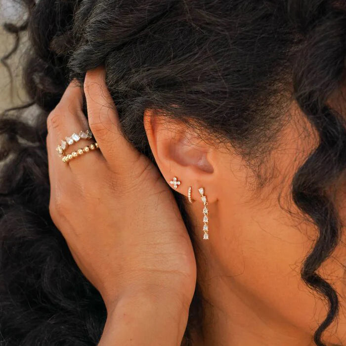 DRD Ava Bea Vertical Pear Drop Stud Earrings