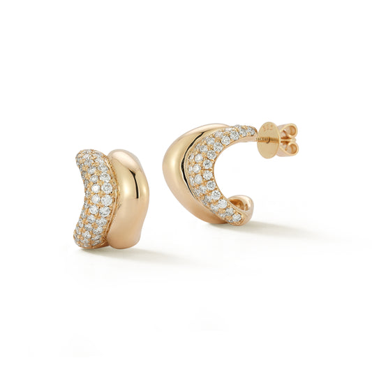DRD Cynthia Rose Curved Diamond Huggies