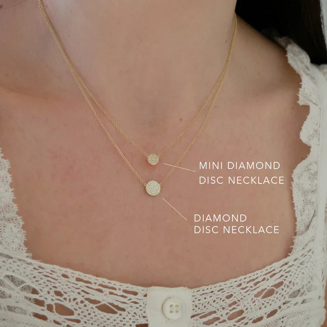 EF-Collection Diamond Mini Disc Necklace
