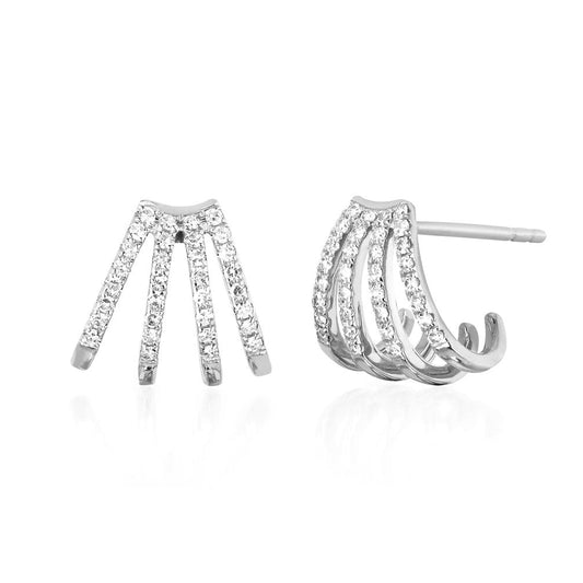 EF-Collection Diamond Multi Huggie Earrings