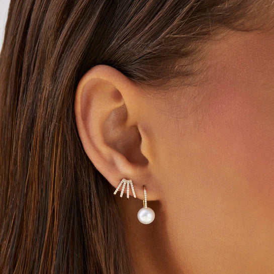 EF-Collection Diamond Multi Huggie Earrings