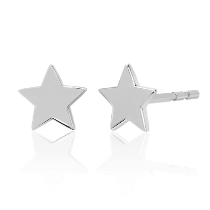 EF-Collection Gold Star Stud Earrings