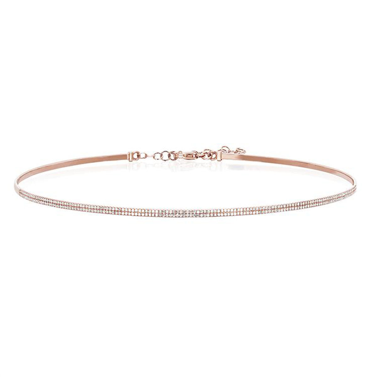 EF-Collection Double Row Diamond Pavé Choker
