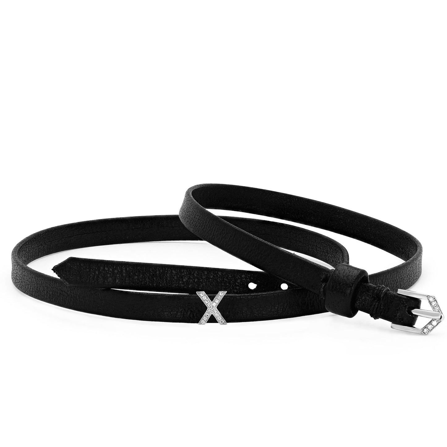 EF-Collection Wrap Leather Choker and Bracelet