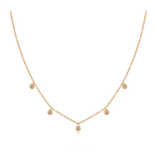 EF-Collection 5 Diamond Bezel Choker Necklace
