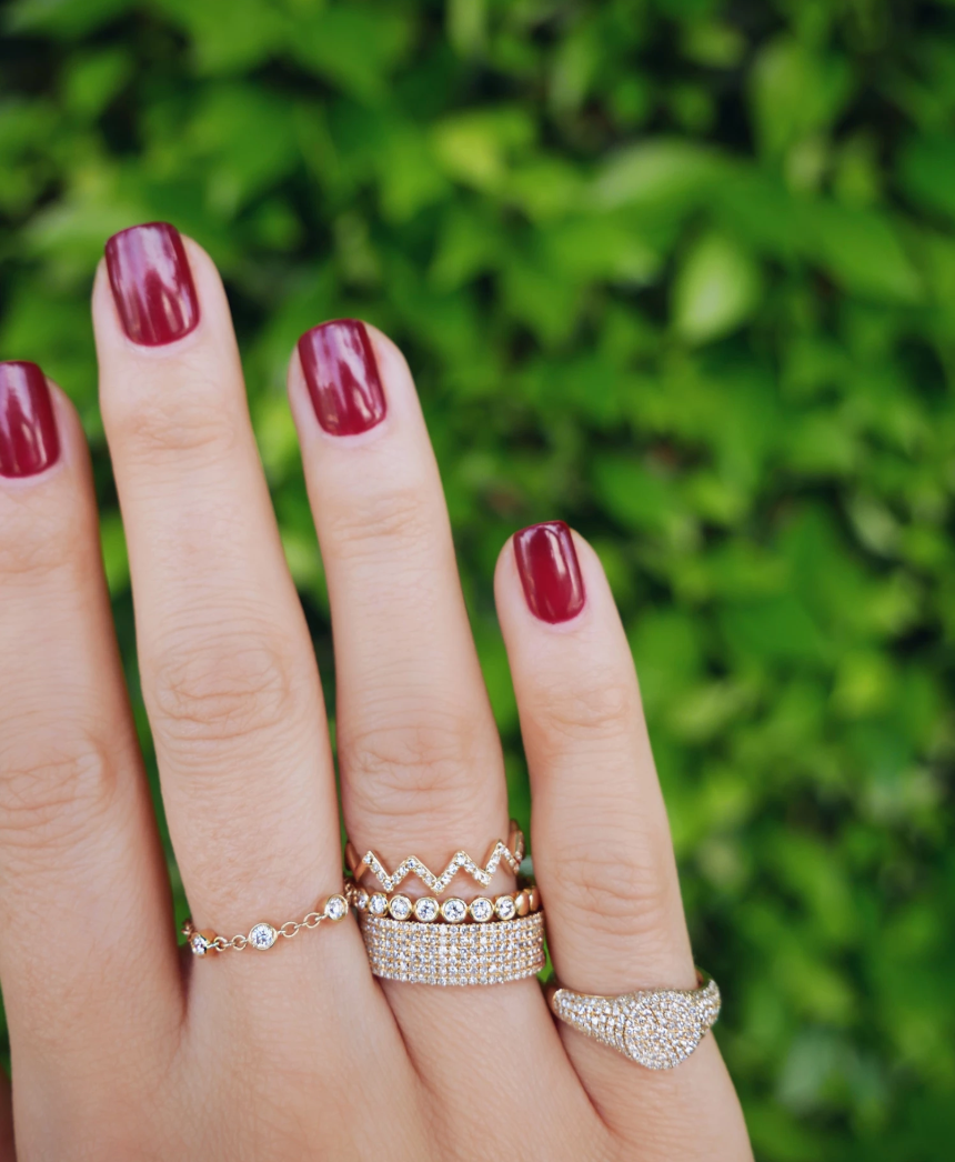 EF-Colllection Trio Bezel Chain Ring