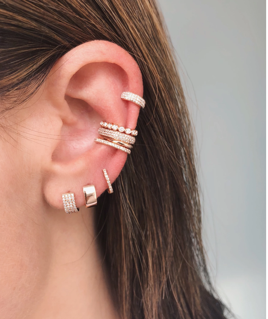 EF-Collection Gold Jumbo Huggie Earrings