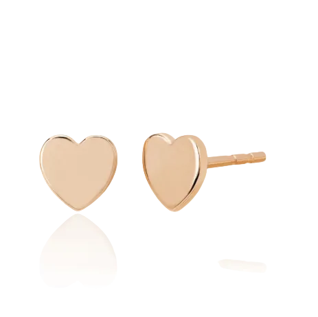 Gold Heart Stud Earrings