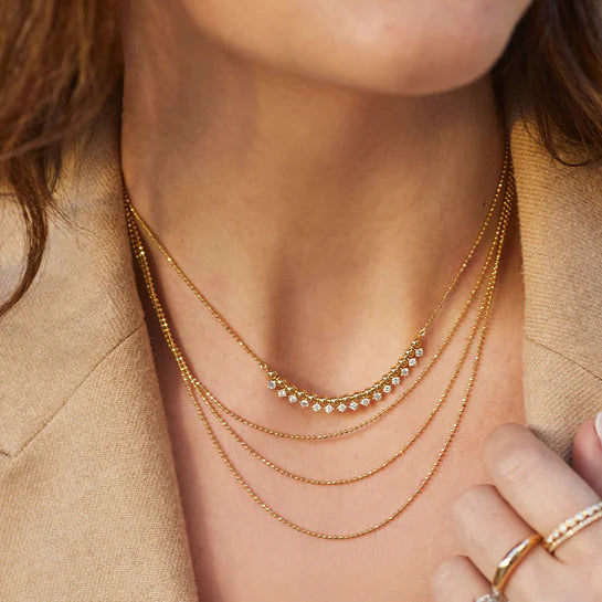EF-Collection Hasson Triple Layered Chain Necklace
