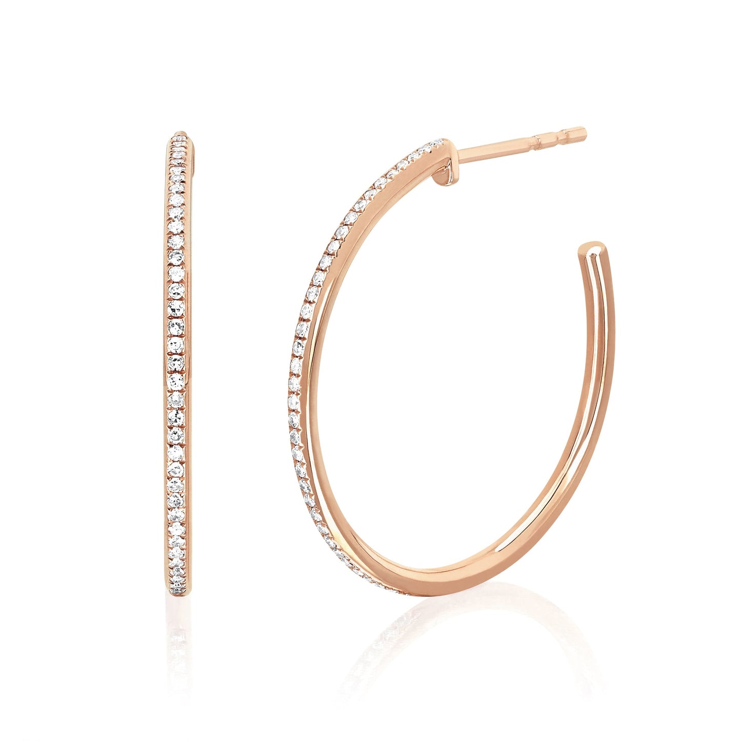 EF-Collection Diamond Essential Hoop Earrings