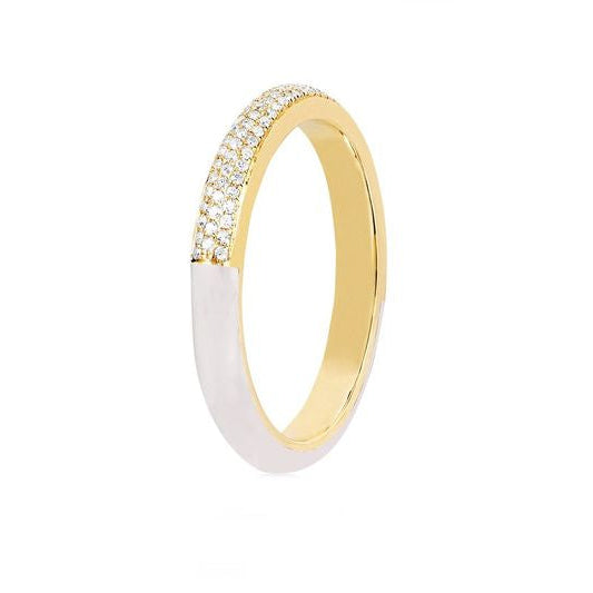 EF-Collection White Enamel & Pave Ring