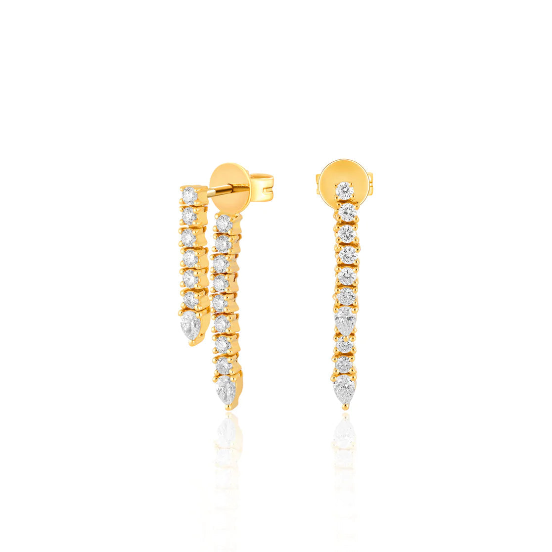 EF-Collection Diamond Teardrop Fringe Earring