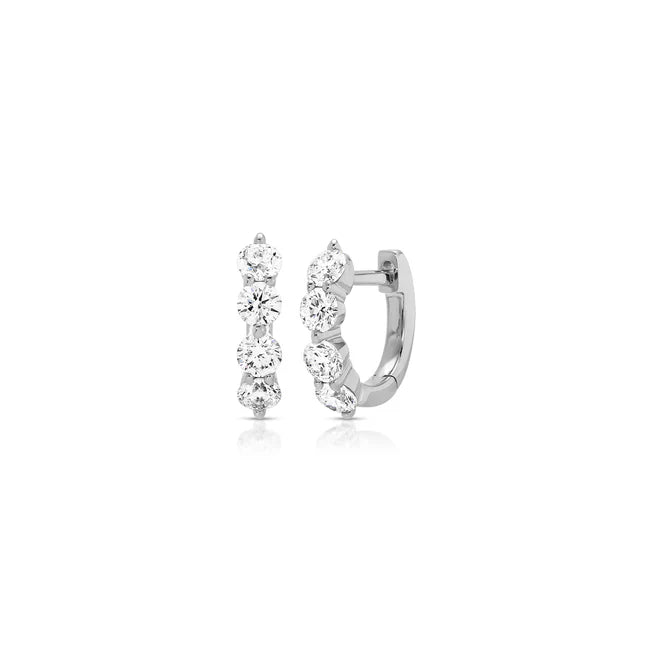 EF-Collection Jumbo Prong Set Diamond Mini Huggie