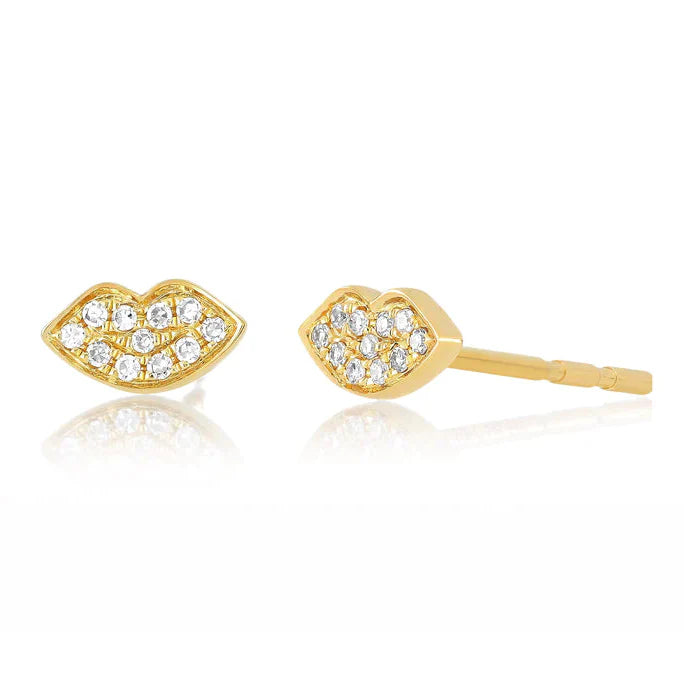 EF-Collection Diamond Kiss Stud Earrings