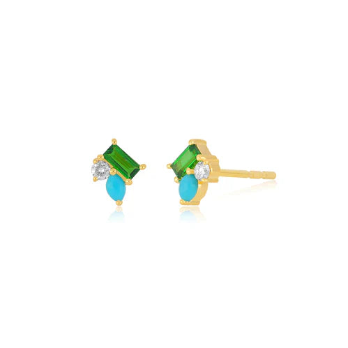 EF-Collection Triple Treasure Stud Earrings