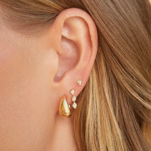 EF-Collection The Gold Jumbo Dome Huggie Earrings