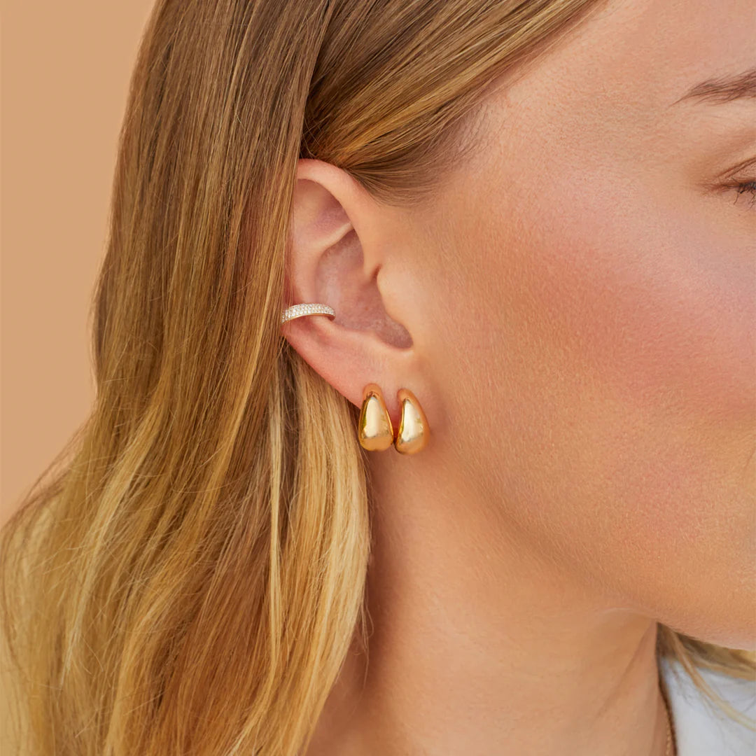 EF-Collection The Gold Jumbo Dome Huggie Earrings