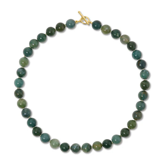 EF-Collection Luna Necklace With Moss Agate