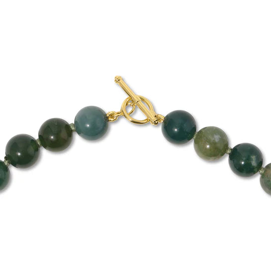 EF-Collection Luna Necklace With Moss Agate