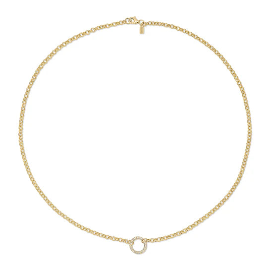 Rolo Chain Diamond Enhanced Necklace