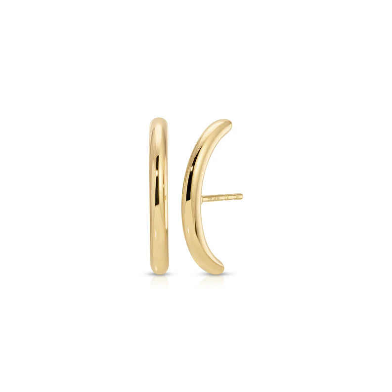 EF-Collection Gold Cuffed Stud Earrings