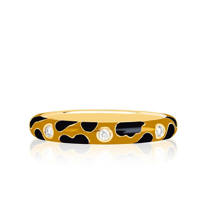 EF-Collection Diamond Leopard Enamel RIng