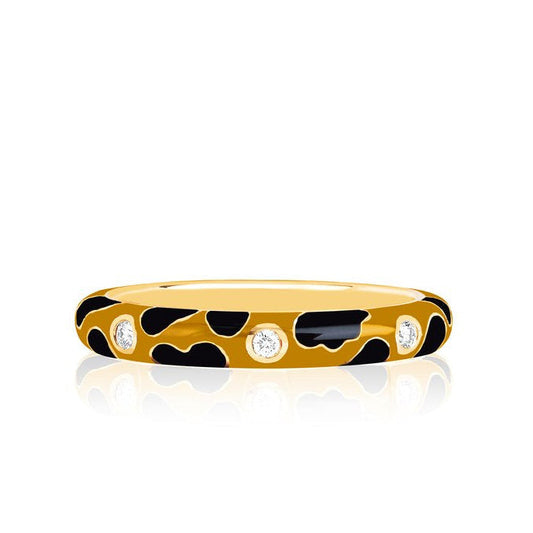 EF-Collection Diamond Leopard Enamel RIng