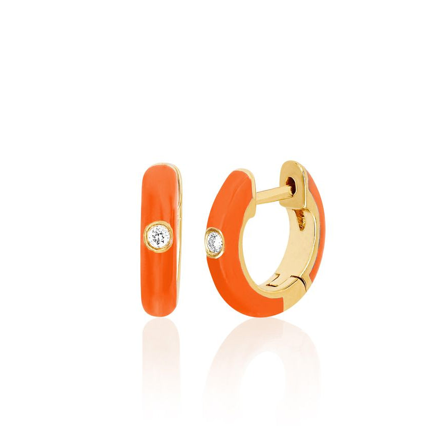 EF-Collection Coral Enamel Huggie