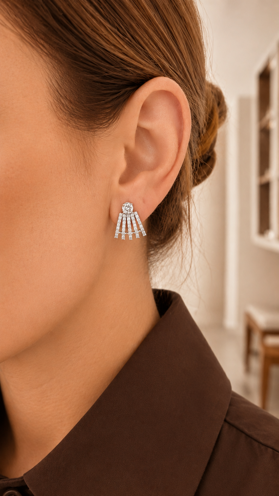 Diamond Top Multi Huggie Earring