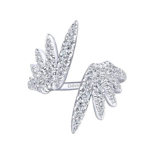 Diamond Double Angel Wing Wrap Ring