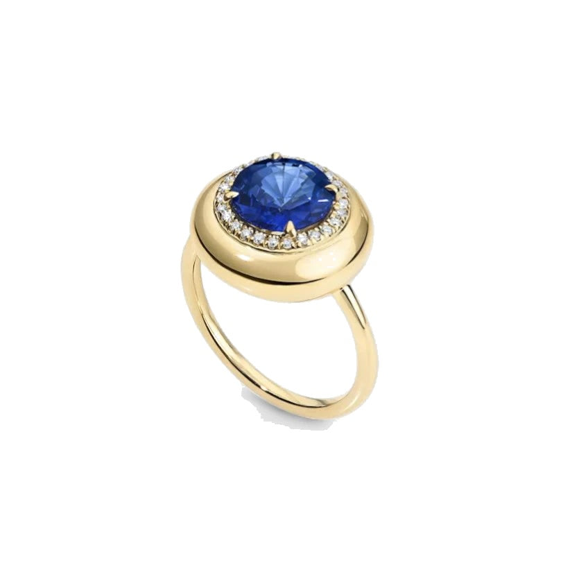 Blue Sapphire & Diamond Diana Ring