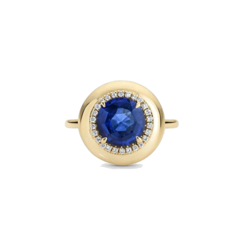 Blue Sapphire & Diamond Diana Ring