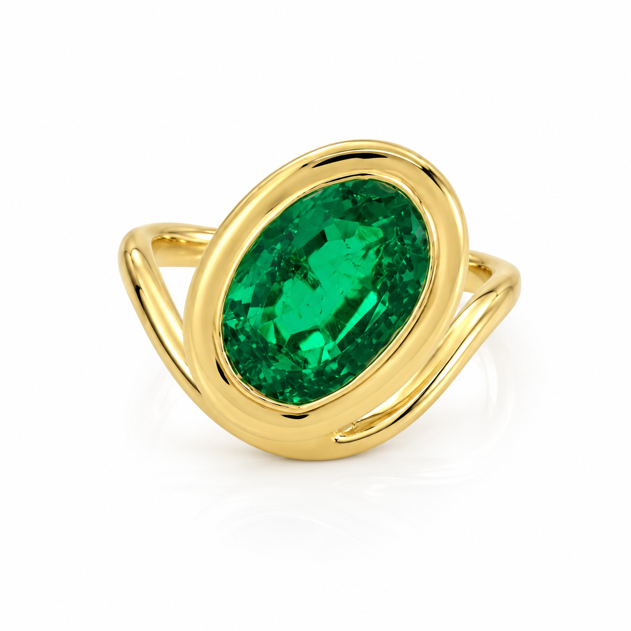 Oval Emerald Carolyn Wrap Ring