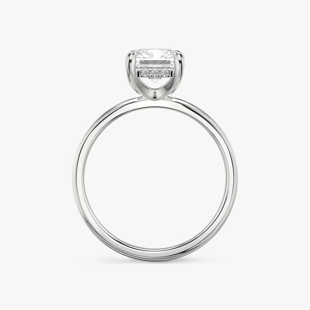 Alva Elongated Cushion Hidden Halo Solitaire Ring