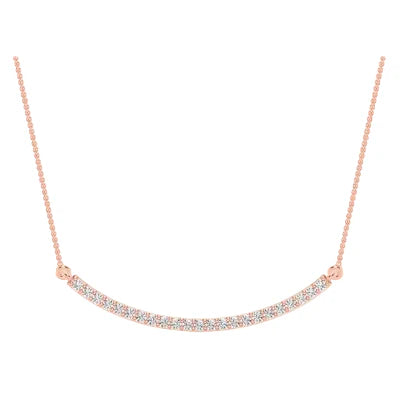 Large Diamond Curved Bar Necklace