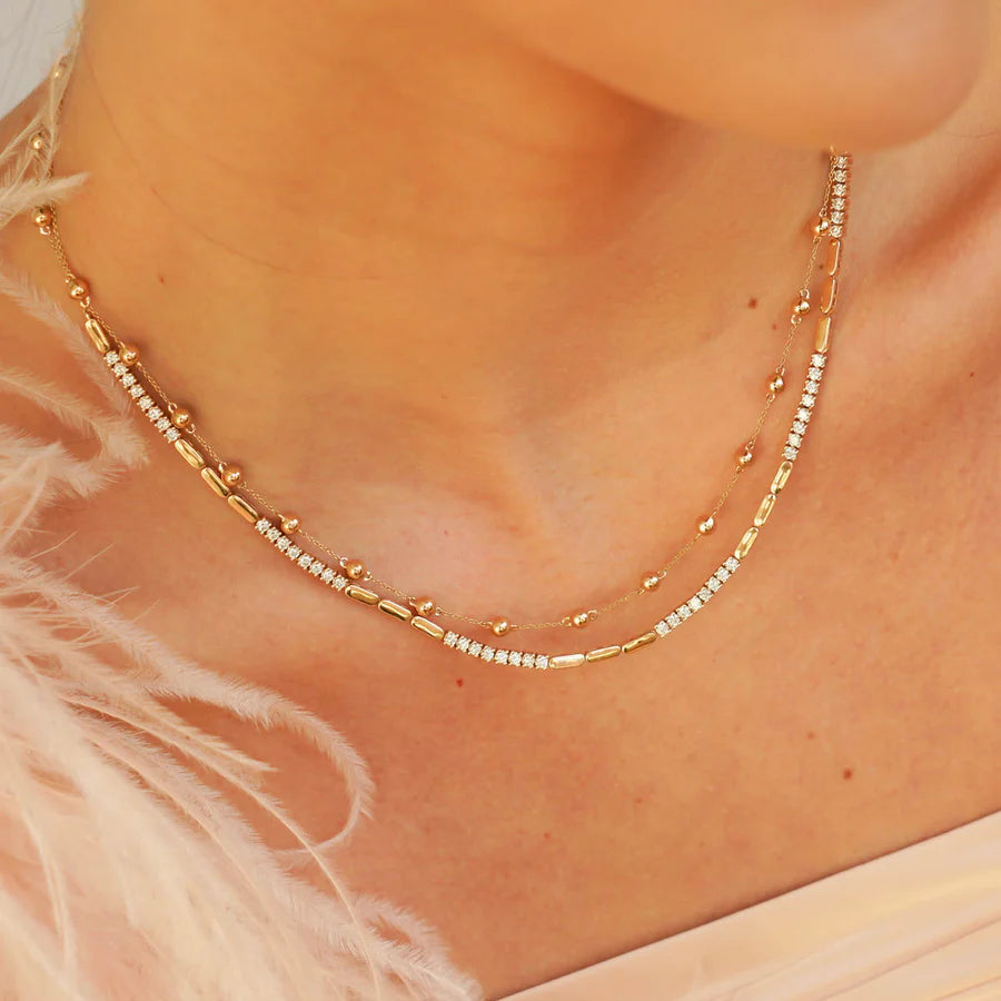 DRD MELODY EDEN GOLD BAR TENNIS NECKLACE