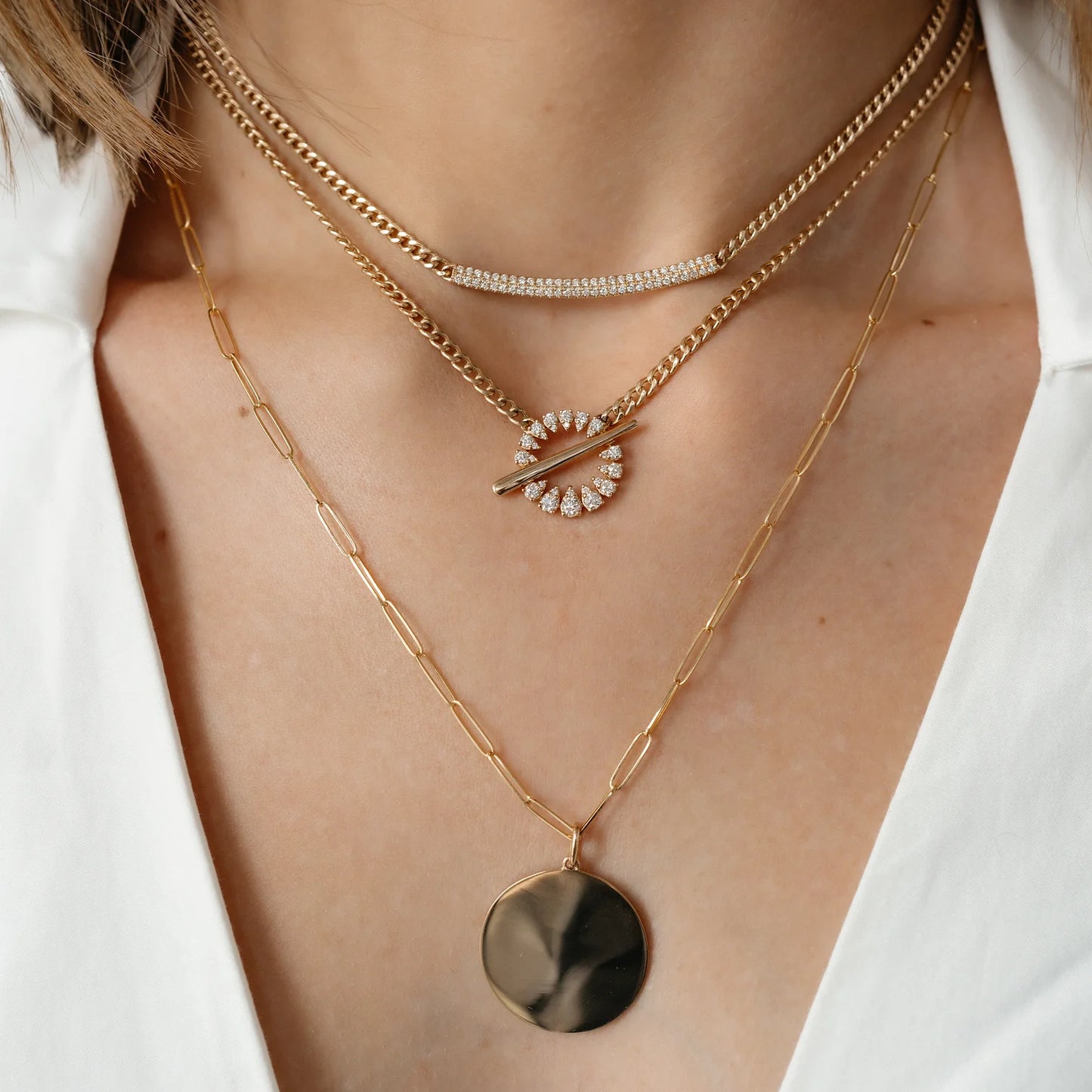 Sylvie Rose Cuban Chain Long Bar Necklace