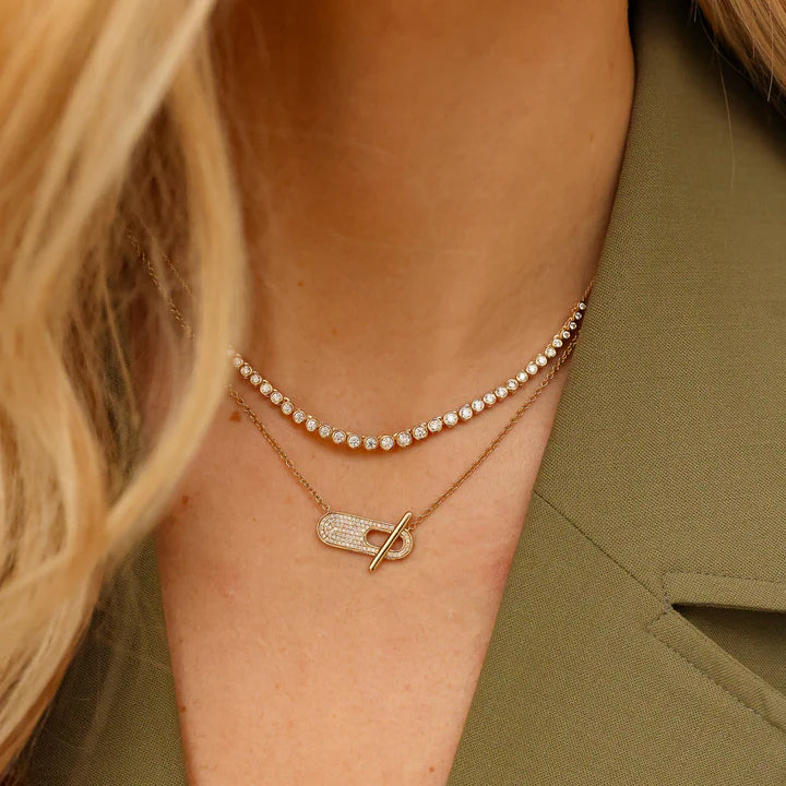 Sylvie Rose Pavé Toggle Necklace