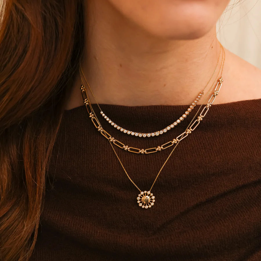 Poppy Rae Pebble Link Station Necklace