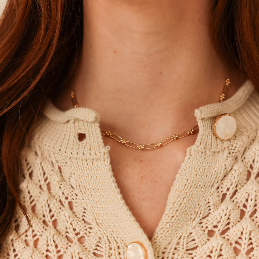 Poppy Rae Pebble Link Station Necklace