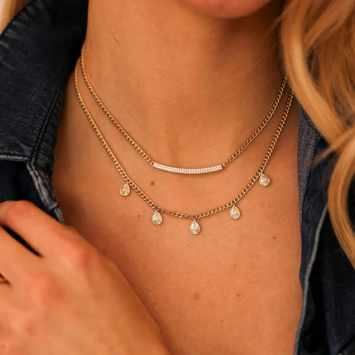 DRD Nana Bernice Cuban Chain Station Necklace