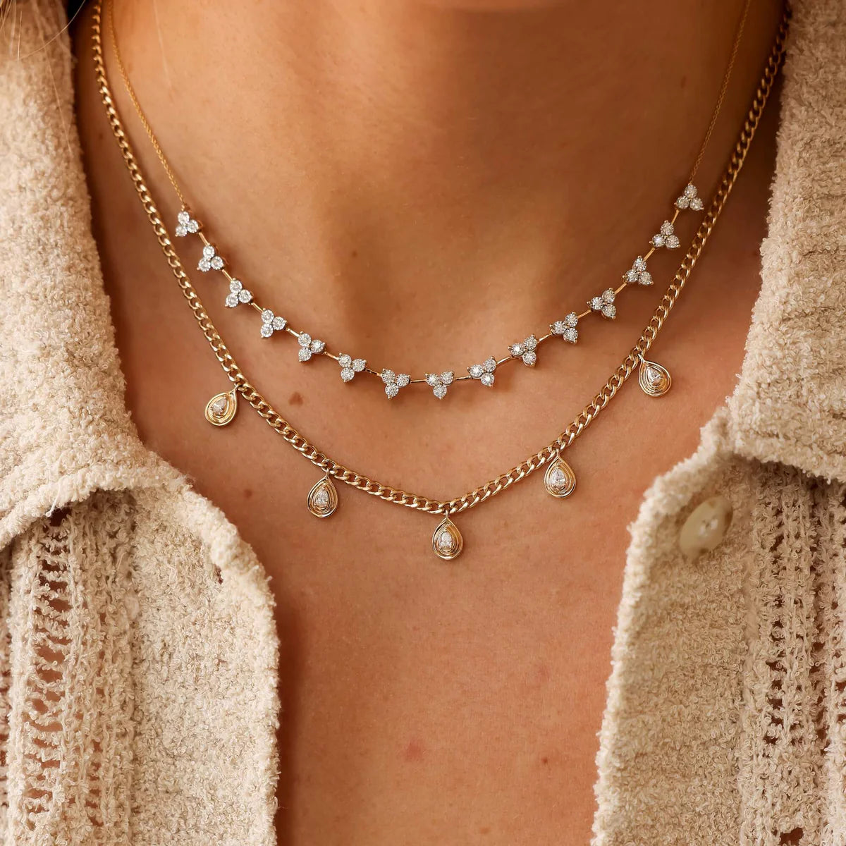 DRD Nana Bernice Cuban Chain Station Necklace