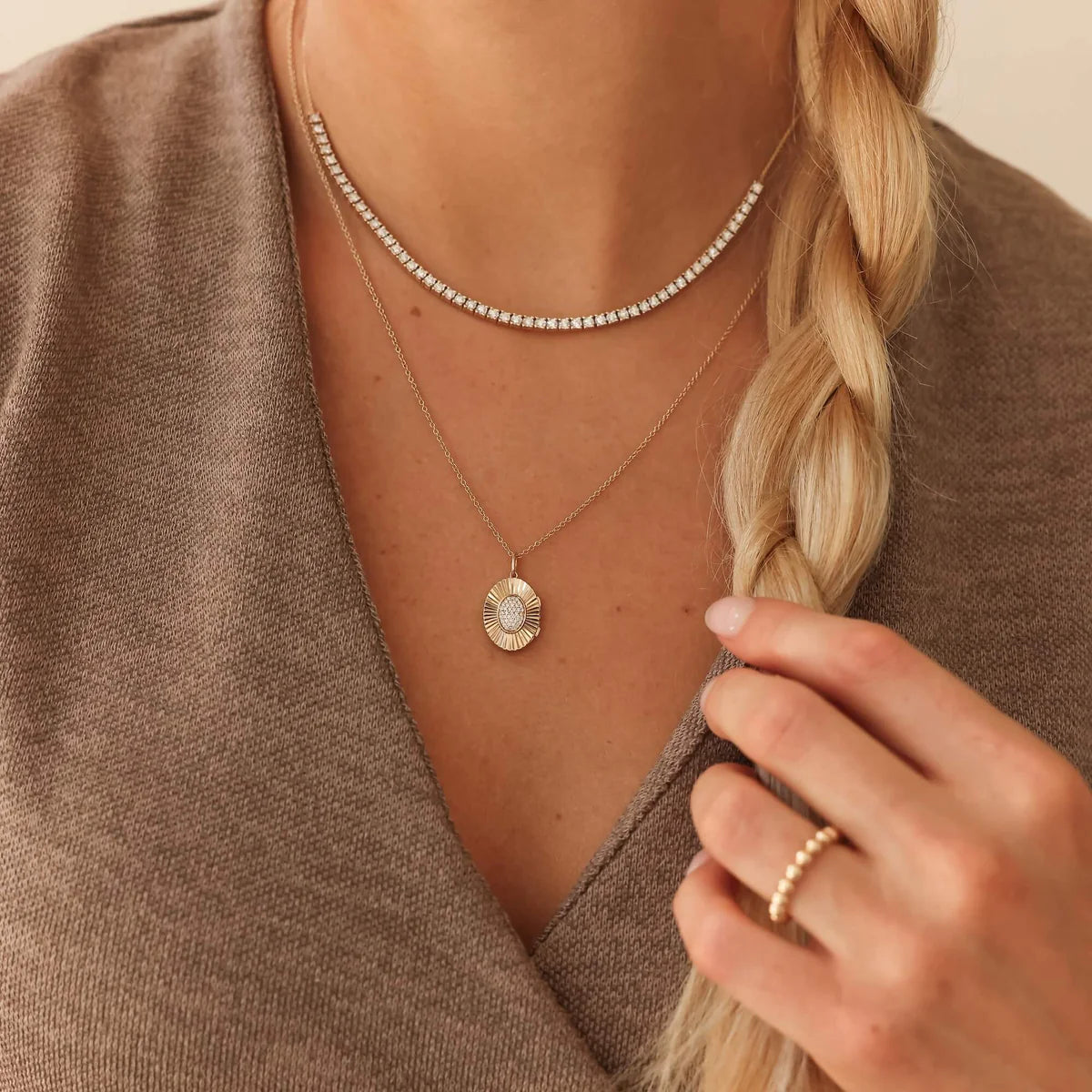Teddi Paige Oval Locket Necklace