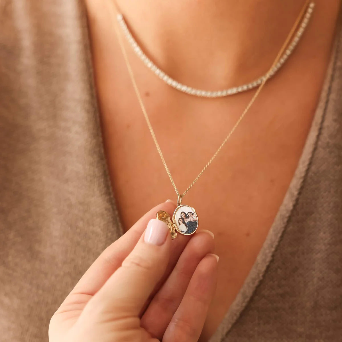 Teddi Paige Oval Locket Necklace