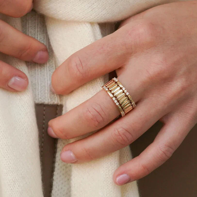 DRD Melody Eden Gold Bar Alternating Ring