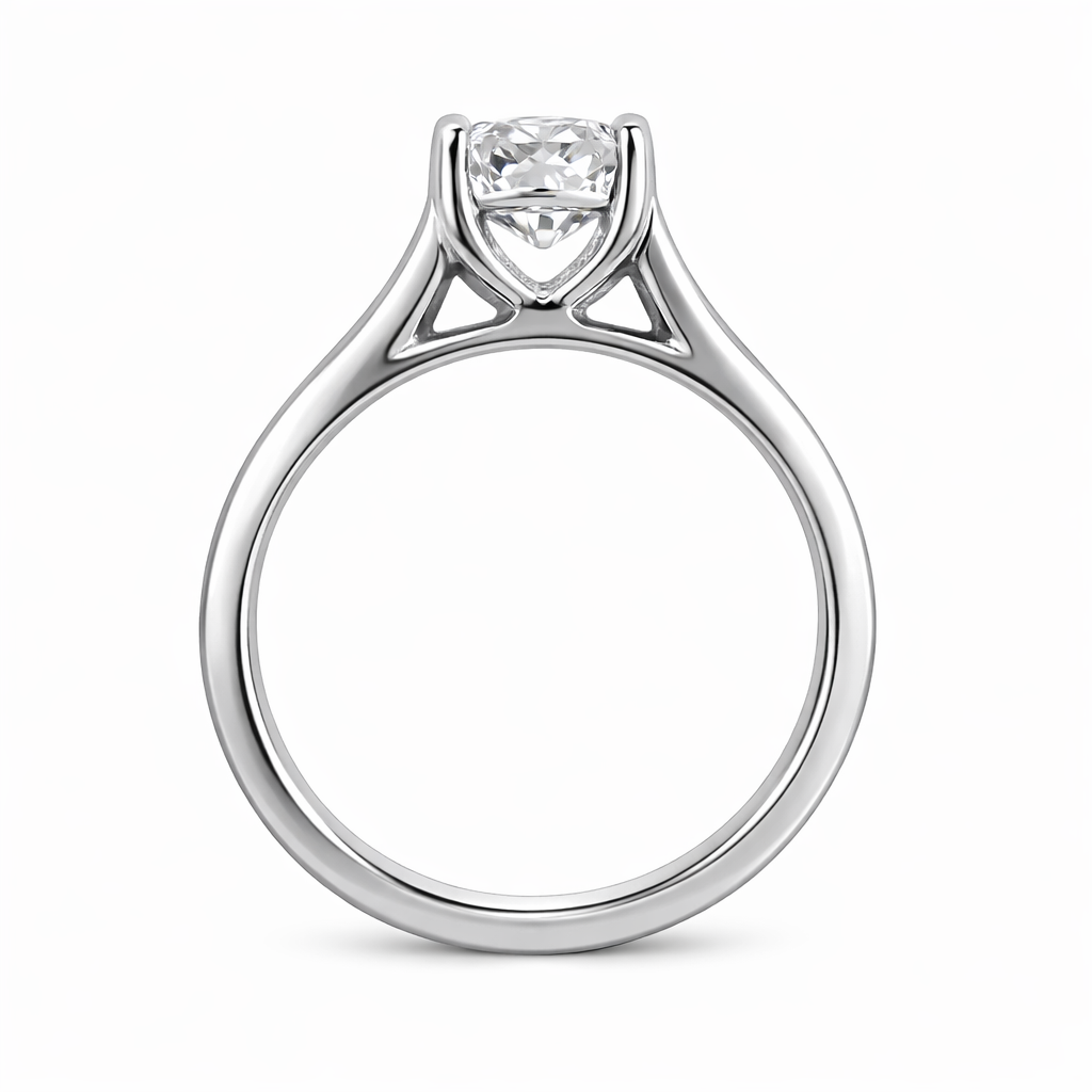 Alva Round Cathedral Engagement Ring