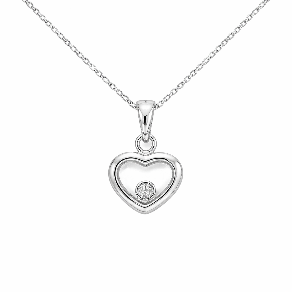 Dancing Diamond Heart Necklace